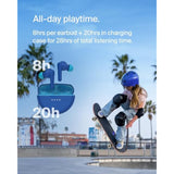 Belkin SoundForm Nano 2 Bluetooth Earbuds for Kids with Built-in Microphone, 28H Battery Life, Safe 85dB Volume, IPX5 Water Resistance - Kids Bluetooth Earbuds for iPhone, iPad, Galaxy, & More - Blue
