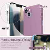 Compatible With Iphone 13 Case With Screen Protector, (Camera Protection & Soft Microfiber Lining) Liquid Silicone Phone Case 6.1 Inch 2021, Lilac Purple