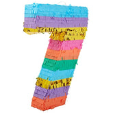 Rainbow Pinata 7 For Birthday Party Decoration - 12 X 16.75 X 3 In, Multicolored - Party Pinata For Girls & Boys Age 7