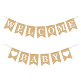 Welcome Baby Banner – Rustic Baby Shower Decorations, Gender Neutral Baby Shower Decor, Pre-Strung Shower Sign, Baby Boy Banner For Party Wall Backdrop