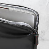 Real Leather Laptop Case/Zipped Folio Bag With Inner Pocket & Wool Lining Compatible With Apple Macbook, Hp, Dell, Asus, Levovo (16 Inch - Black)