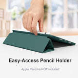 Case For 10.2 2021/2020/2019, Smart Lightweight Trifold Stand Cover, Auto Sleep/Wake Soft Tpu Pencil Holder Case For 10.2 Inch 9Th/8Th/7Th Generation - Dark Green