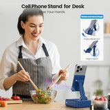 Cell Phone Stand with Bluetooth Speaker and Charging Function, HD Sound Adjustable Phone Holder, Birthday Gifts for Men Women, Cool Tech Kitchen
