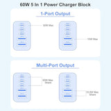 3-Pack Apple Charger Fast Charging,Pd 60W 5 In 1 Multiport Usb C Wall Charger Block Fast Charging, Iphone 16 Plug Wall Cube Quick Charge For Iphone16/16E/16 Pro/15Pro Max/14/13/12/11/Xs/Xr/Se2022,Ipad
