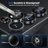 For Samsung Galaxy S25 Ultra Camera Lens Protector - Ultra Thin Case Friendly, 9H Shatterproof Tempered Glass With Aluminum Metal Circle Camera Screen Protector Cover Accessories, Black