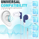 100 Pack Earbuds Bulk Wired Earphones Multicolor Headphones Earbuds for Students School Library Museum Classroom(Mixed Colors)