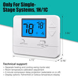 Non-Programmable Thermostats For Home 1 Heat/1 Cool Conventional Single-Stage Systems (Blue Backlight)