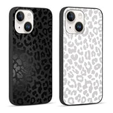 2 Pack Cute Cheetah Print For Iphone 13/14 6.1" Phone Case,Luxury Leopard Pattern Design Cases Soft Silicone Slim Tpu Shockproof Protective Bumper Cover For Women Girls-Black & White