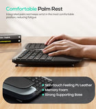 Rt07B Wireless Ergonomic Split Keyboard, Wrist Rest, Natural Typing, Bluetooth And Usb Connectivity, Usb-C Rechargeable,Compatible With Windows Mac (Silver Black)