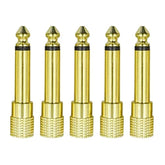 1/4 Mono To 1/8 Mono Adapter, 6.35Mm Ts Male Plug To 3.5Mm Female (Mono To Mono) Audio Adaptor Audio Connector Golden - (5 Pcs)