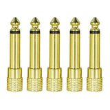 1/4 Mono To 1/8 Mono Adapter, 6.35Mm Ts Male Plug To 3.5Mm Female (Mono To Mono) Audio Adaptor Audio Connector Golden - (5 Pcs)