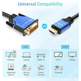 Hdmi To Dvi Cable (35Ft, High-Speed, Bi-Directional Adapter Male To Male, Dvi-D 24+1, 1080P, Aluminum Shell) - Compatible With Raspberry Pi, Roku, Xbox One, Ps5/Ps4, Graphics Card