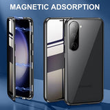 Anti Peeping Case For Samsung Galaxy S23 Plus, 360 Degree Front And Back Privacy Tempered Glass Cover, Anti Spy Screen, Magnetic Bumper For Samsung S23+ (Purple)