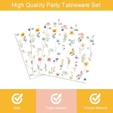 96 Pcs Wildflower Party Supplies Paper Plates And Napkins Disposable Spring Floral Baby Shower Birthday Tableware Decorations For Spring Summer Picnic Wedding Tea Party, Serve 24 Guests