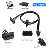 Mini 4-Pin To 2X Right Angle Sata Hard Drive Cable 4-Pin 1 To 2 Sata Ssd Power