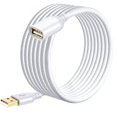 Costyle USB Extension Cable White 15Ft, USB 2.0 Extension Cord Type A Male to A Female White Extender Cable for Hard Drive, Security Camera,Printer, Keyboard,Mouse
