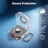 Secure Lock Plastic Case Cover Compatible with Oura Ring Gen 4 Charger, Portable Protective Case for Oura Ring Gen 4 Charger with Carabiner, Only Protective Case (Pink)