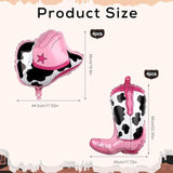 8 Pc Western Themed Party Balloons Cowboy & Cowgirl with Hat and Boot