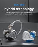 CCA CSN IEM Earphones 1DD 1BA CCA in Ear Earbuds,CSN Hearphones Drummer Musician Earphone Stereo Headset with Removable C Pin Cable for Church (with