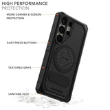 ROKFORM Rugged Case Compatible with Galaxy S25 Ultra, Magnetic Cover with Screw Lock Drop-Tested Armor (Black)