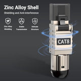 6-Pack Rj45 Connectors Tool Free Cat 8, Cat8 Field Termination Plug Shielded R