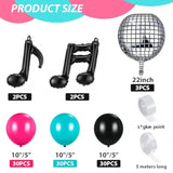 Music Note Balloon Garland Kit Rose Red Blue Black 5-10 Inch Party Decor