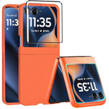Motorola Razr 2026/2025 Slim Thin Shockproof Protective Bumper Cover with Screen Protector, Orange