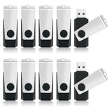 8Gb Flash Drive Usb Memory Stick 10 Pack, Bulk Thumb Drives Swivel Jump Drives Usb Storage Flash Drive With Lanyards, Portable Photo Stick Zip Pendrive Memoria Usb2.0 Sticks For Data Storage Backup