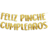 Feliz Pinche Cumpleaños Gold Glitter Banner Spanish Birthday Fiesta Decorations