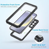 For Samsung Galaxy S24 Phone Case Ip68 Waterproof Dustproof, Builtin Screen Protector, Rugged Full Body Shockproof Protective Cover For Galaxy S24 5G 6.2 Inch, Black