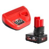 12V 6.0Ah Battery Charger Starter Kit Compatible With Milwaukee M12 Battery Replacement For Milwaukee 12Volt Batteries