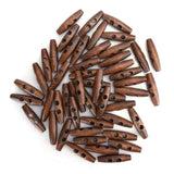 50Pcs Wood Toggle Buttons, Wood Sewing Horn Toggle Buttons 2 Holes Woo