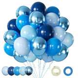 60-Pack 12-Inch Metallic Blue Latex Balloons for Birthday and Wedding Parties