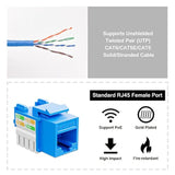 Ul Listed 50-Pack Cat6 Keystone Jack And Punch-Down Stand, Rj45 Ethernet Keyst