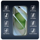 3+3+1+1-Pack, Privacy Screen Protector and Camera Lens Protector for iPhone 15 with Back Tempered Glass Film & Installation Alignment Aid, Anti-Spy,