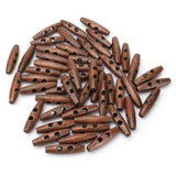 50Pcs Wood Toggle Buttons, Wood Sewing Horn Toggle Buttons 2 Holes Woo