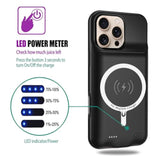 Wireless Charging Case For Iphone 16 Pro Max, 12000Mah High Capacity Portable Rechargeable Battery Case Qi Wireless Charging With Iphone 16 Pro Max (6.9 Inch) Extended Battery Charger Case (Black)