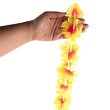 Giant Hawaiian Ruffled Simulated Colorful Luau Silk Flower Leis Jumbo Necklaces For Tropical Island Beach Theme Party Event, Birthday Supplies, Costume (12 Pack)