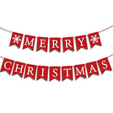 Merry Christmas Banner Sign For Fireplace Decor - Wall Decor & Cubicle Hanging - Indoor Farmhouse Christmas Decor