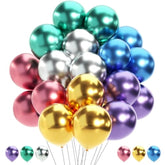 50 Pack 12 Inch Assorted Metallic Latex Balloons Helium Birthday Party Decorations