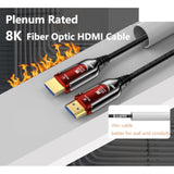50Ft Plenum Rated Hdmi Cable(Cmp), 8K 48Gbps Fiber Optic Ultra High Speed Long