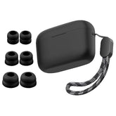 Compatible With Anker Soundcore A20I Case Ear Tips Kit, Silicone Shockproof Skin With Keychain And 3 Pairs Double Flange Eartips Set Comopatible With Soundcore A20I Black