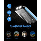 Power-Bank-Solar-Charger - 20000Mah Power Bank, Portable Charger, External Battery Pack 5V/3A Type C Input Output Dual Built-In Super Bright Flashlight, Carabiner, Solar Panel Charging