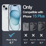 JETech Magnetic Case for iPhone 15 Plus 6.7-Inch Compatible with MagSafe Wireless Charging, Shockproof Phone Bumper Cover, Anti-Scratch Clear Back (Clear)