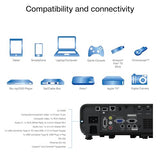 Pro Ex11000 3-Chip 3Lcd Full Hd 1080P Wireless Laser Projector, 4,600 Lumens Color/White Brightness, Miracast, 2 Hdmi Ports, Usb Power For Streaming, Built-In 16W Speaker