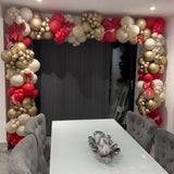 Merry Christmas Balloon Arch Garland Kit, 127Pcs Red Sand White Gold Xmas Balloons With Gingerbread Man Santa Claus Candy Cane Foil Balloons For Christmas Holiday Winter New Year Party Decorations