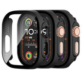 3 Pack Apple Watch Ultra 49mm Tempered Glass Protective Case Black
