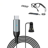 Upgraded Rayban Meta Charger Cable Usb C 3.9 Ft, Security Chip, Led Indicator, Power Bank, Phone, Car, Laptop Charging, Tangle Free Cable Compatible With Wayfarer, Headliner, Skyler And Oakley Mate