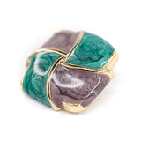 20 Pcs Curved Square Enamel Grids Metal Shank Sewing Coat Buttons -20M