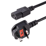 StarTech.com 6ft (1.8m) UK Computer Power Cable, 18AWG, BS 1363 to C13, 10A 250V, Black Replacement AC Power Cord, Kettle Lead / UK Power Cord, PC Power Supply Cable, TV/Monitor Power Cable (PXT101UK)